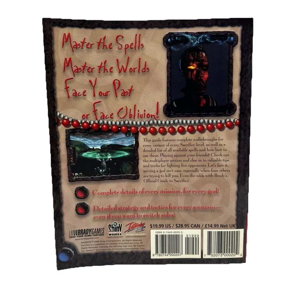 Sacrifice‎ Official Strategy Guide by BradyGames Staff(2000, Trade Paperback)